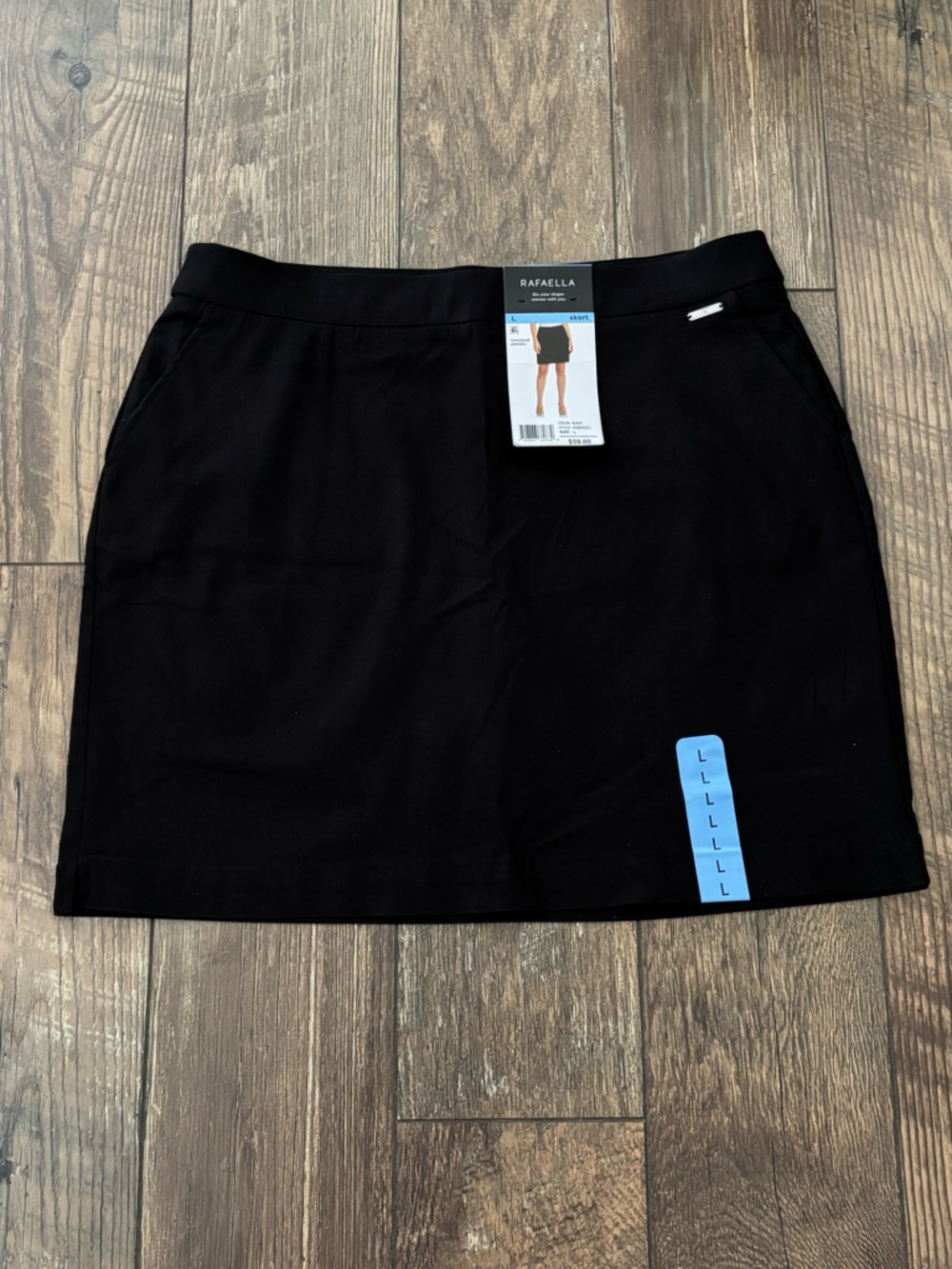 Rafaella Black Pull-On Skort with Pockets Size Large